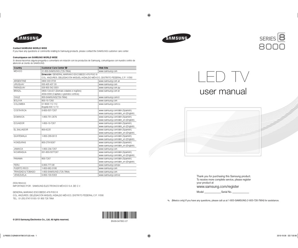 SAMSUNG UN46F8000 USER MANUAL Pdf Download | ManualsLib