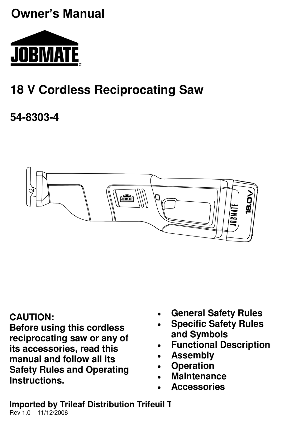 Jobmate best sale reciprocating saw