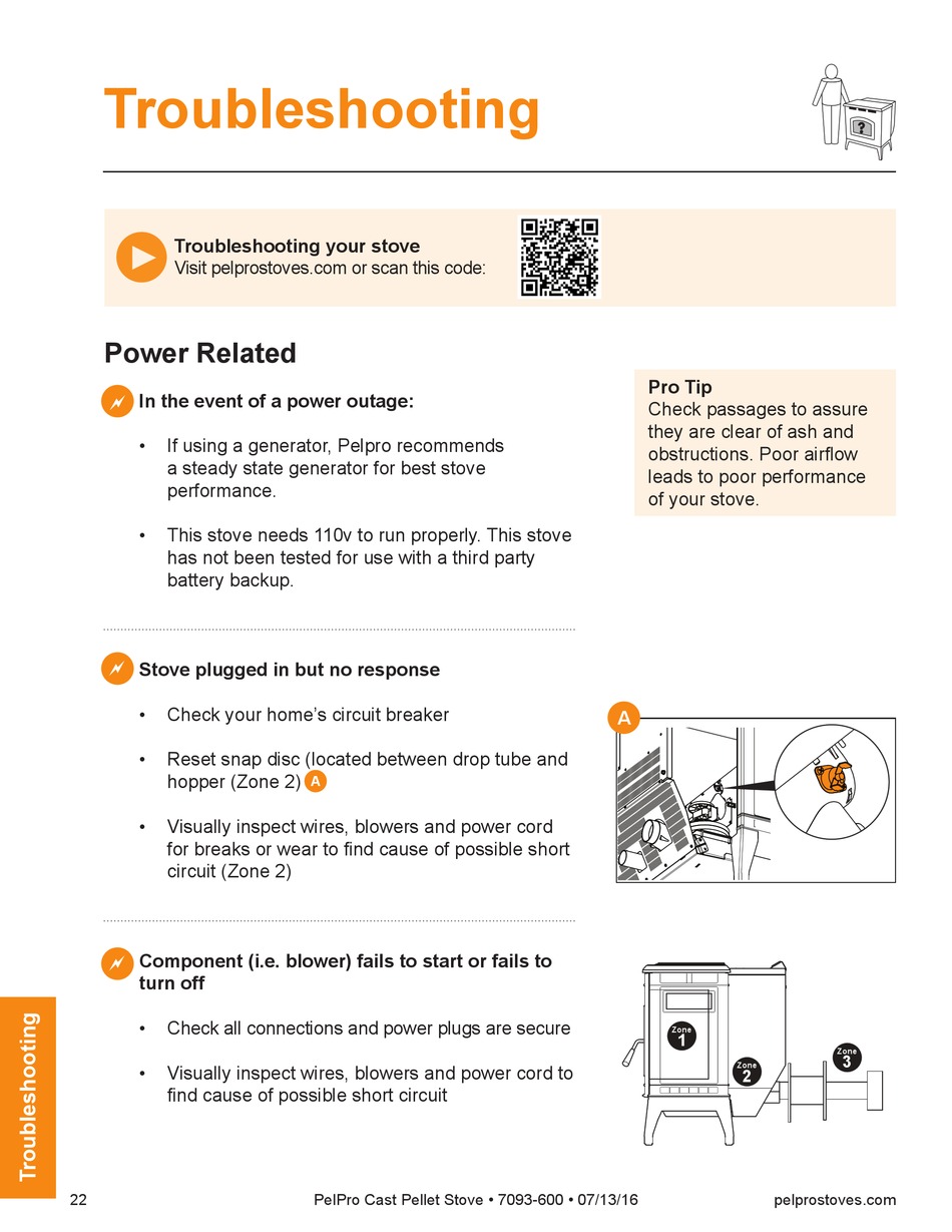 Troubleshooting; Power Related - Pelpro PPC90 User Manual [Page 22] |  ManualsLib