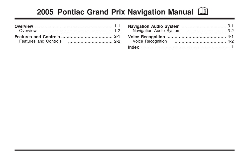 PONTIAC 2005 GRAND PRIX MANUAL Pdf Download | ManualsLib