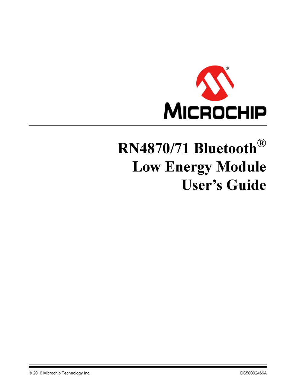 MICROCHIP TECHNOLOGY RN4870 USER MANUAL Pdf Download | ManualsLib