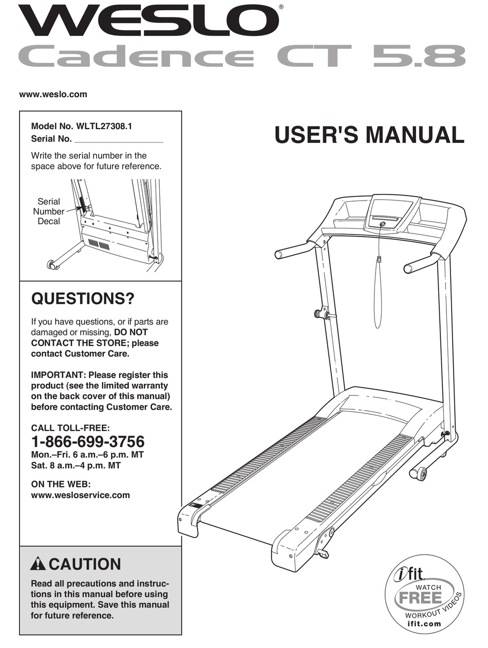 Weslo cadence ct 5.8 treadmill new arrivals