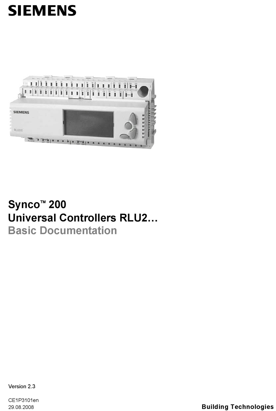 Siemens synco 200 подключение к компьютеру