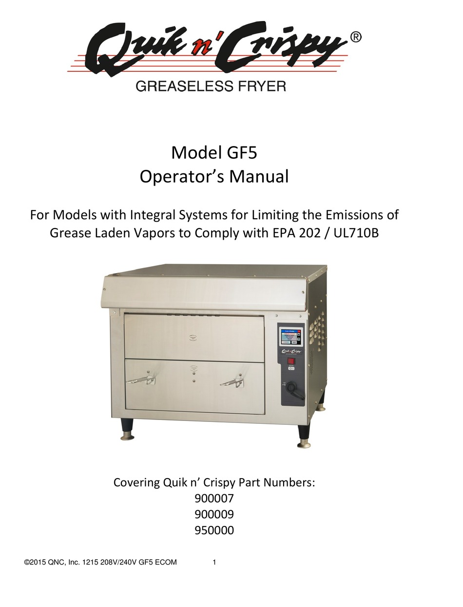 Quik 'n Crispy Commercial Hot Air Fryer / Greaseless Fryer