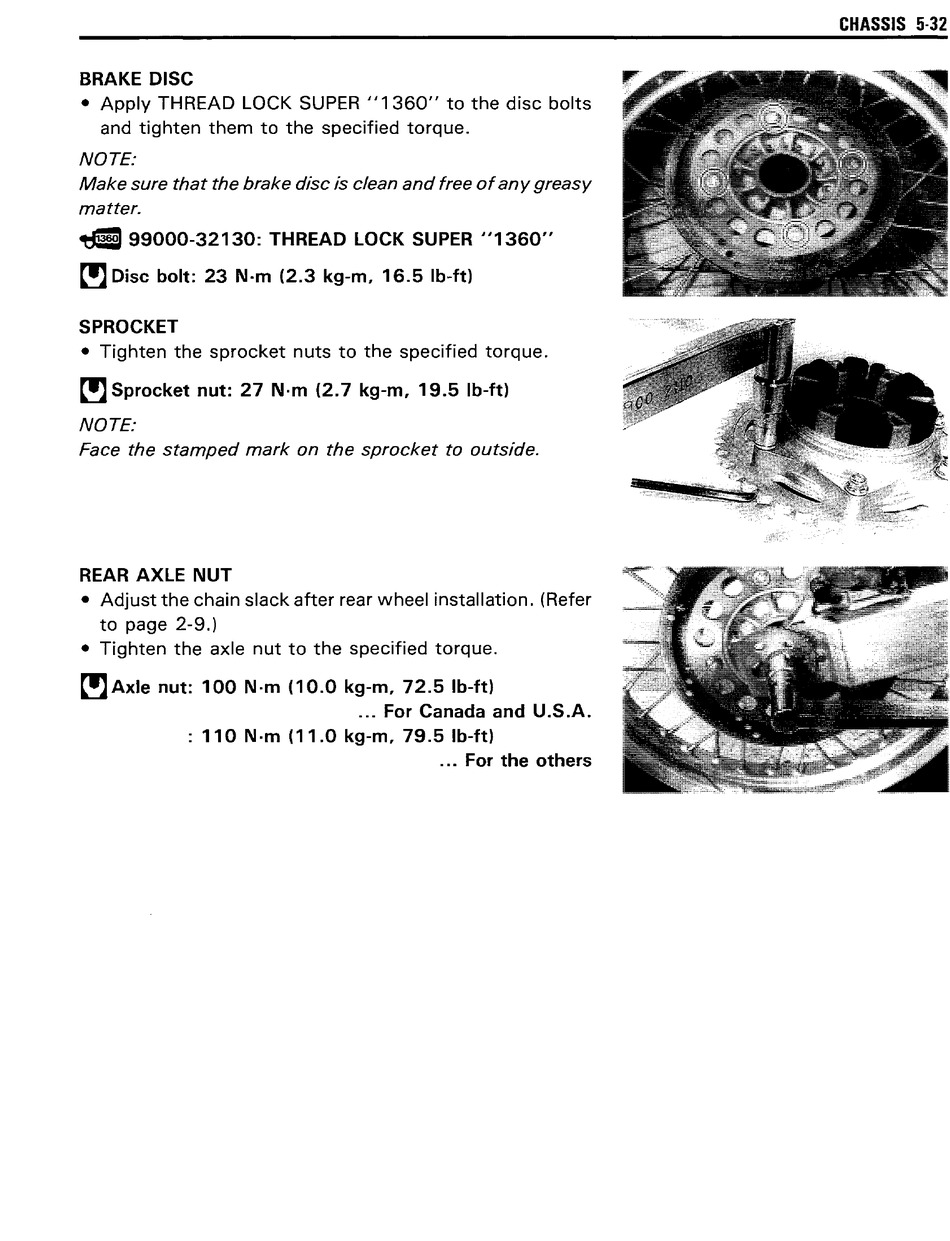 Rear Axle Nut - Suzuki DR650SE Shop Manual [Page 145] | ManualsLib