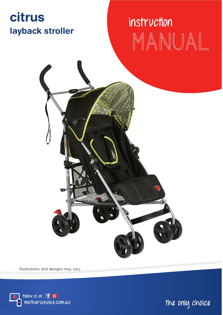 mother's choice citrus 4 wheel stroller