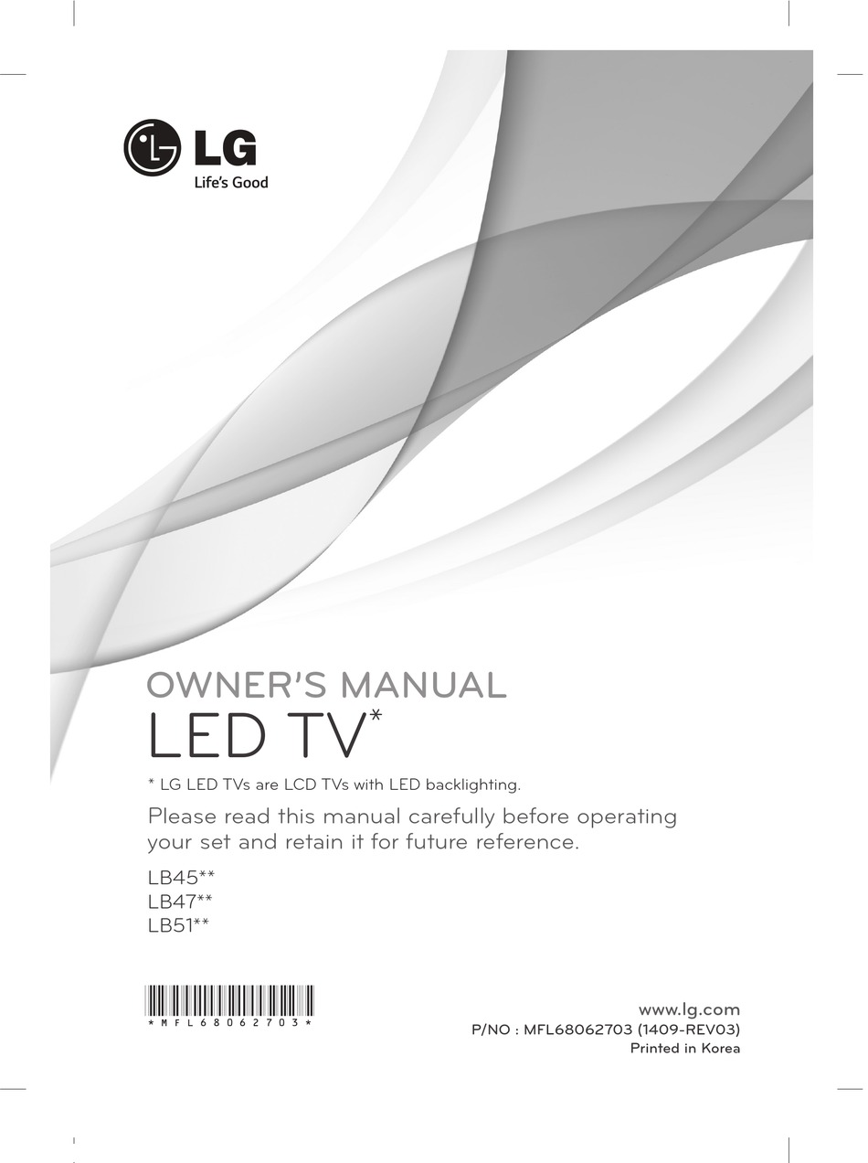 LG LB45 SERIESL LB47 SERIES OWNER'S MANUAL Pdf Download | ManualsLib