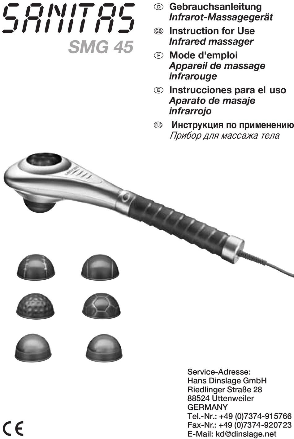 Sanitas массажер. Насадки Санитас. Перкуссионный массажер Эстетика. Gebrauchsanleitung.