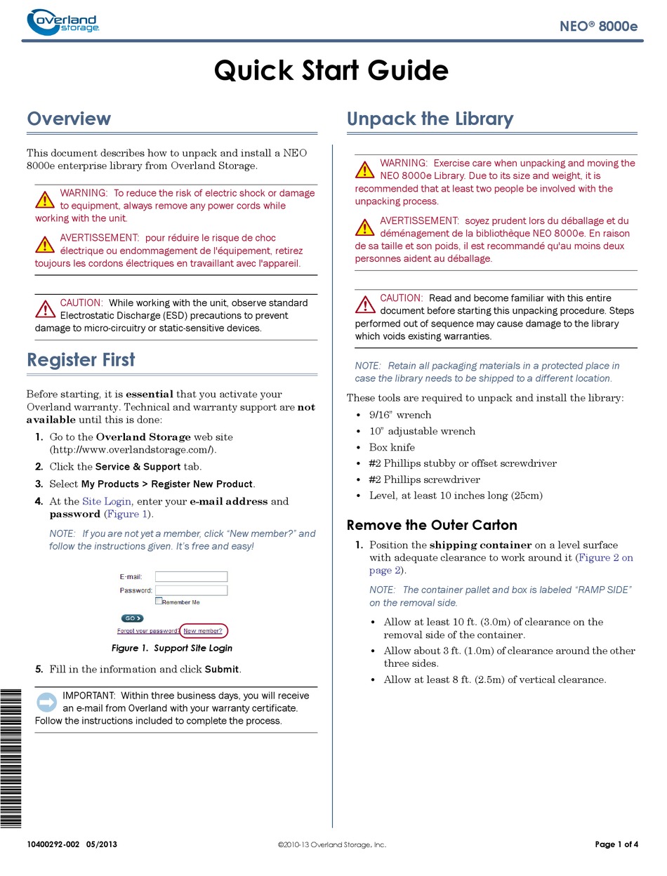 OVERLAND STORAGE NEO 8000E QUICK START MANUAL Pdf Download | ManualsLib