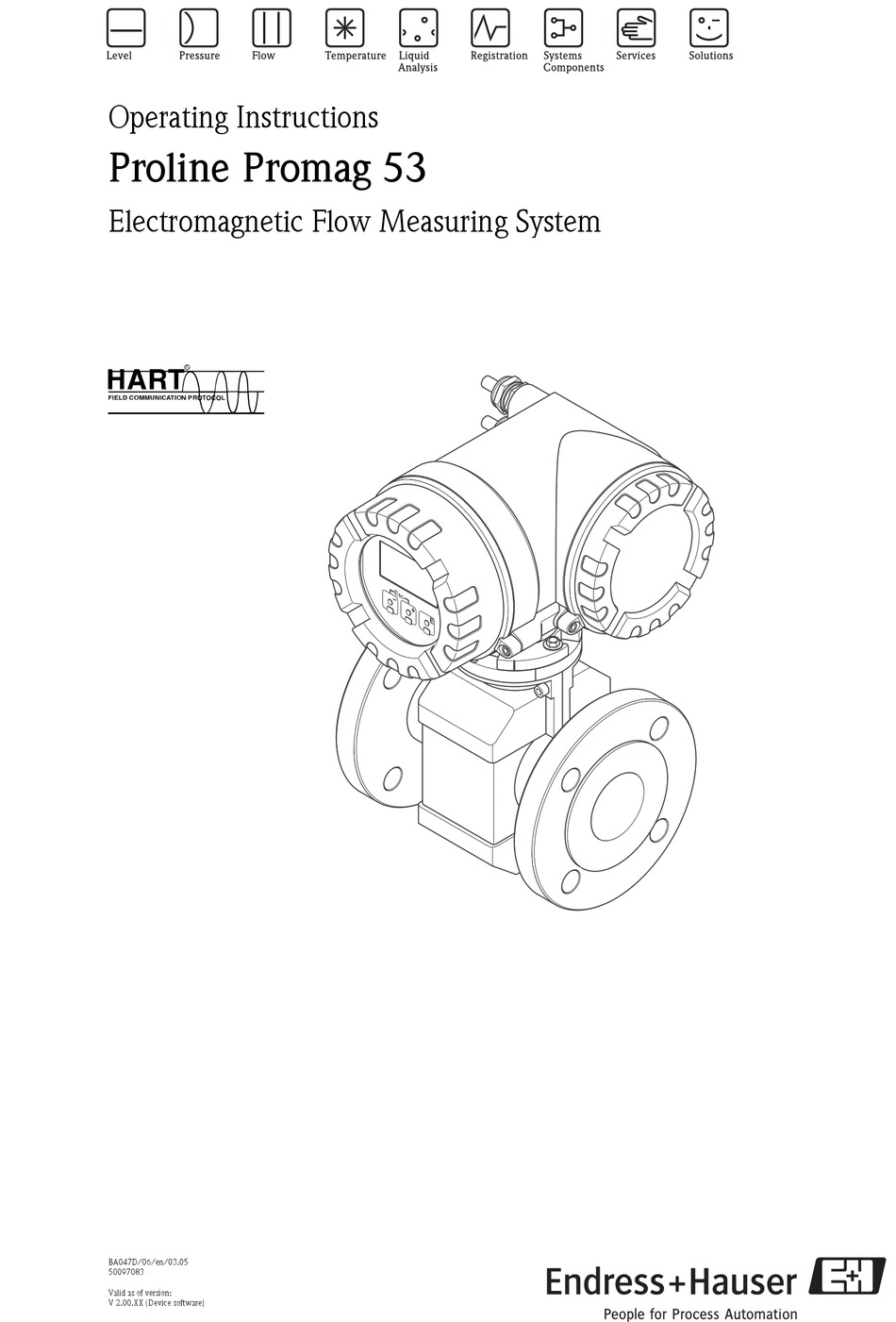 ENDRESS+HAUSER PROLINE PROMAG 53 OPERATING INSTRUCTIONS MANUAL Pdf ...