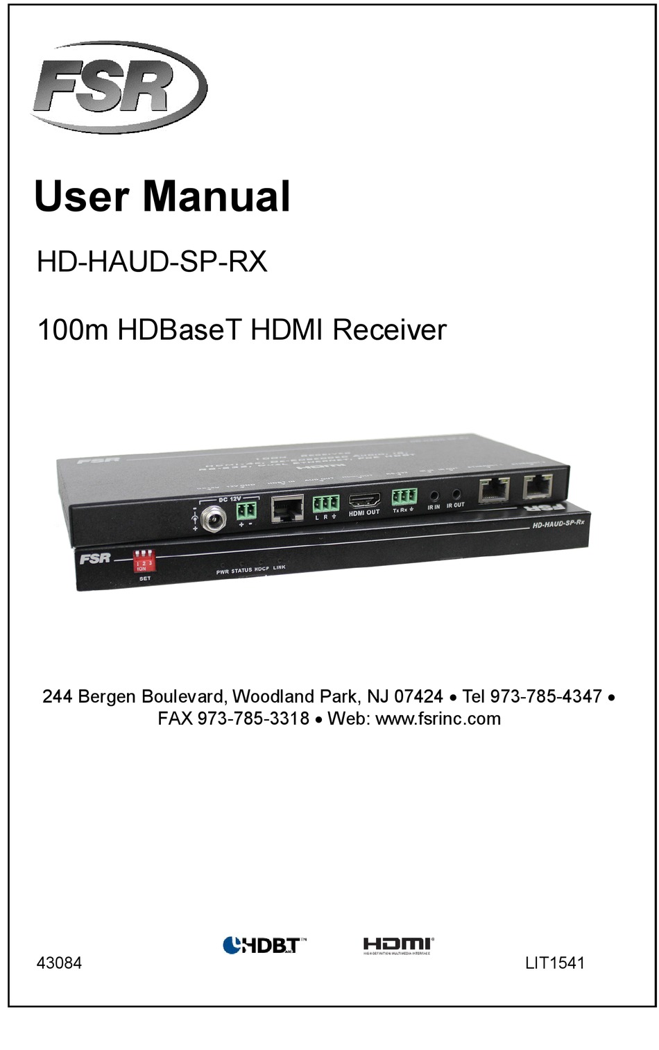 FSR HDHAUDSPRX USER MANUAL Pdf Download ManualsLib