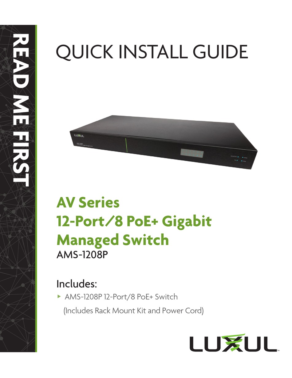 LUXUL AMS1208P QUICK INSTALL MANUAL Pdf Download ManuaLib