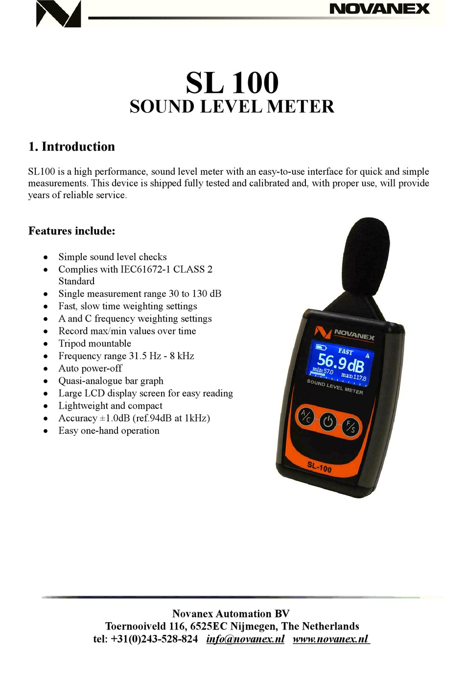 Novanex Sl 100 Manual Pdf Download Manualslib