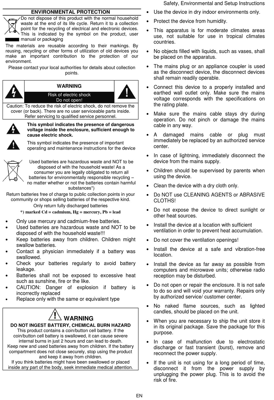 SOUNDMASTER UR106 INSTRUCTION MANUAL Pdf Download | ManualsLib