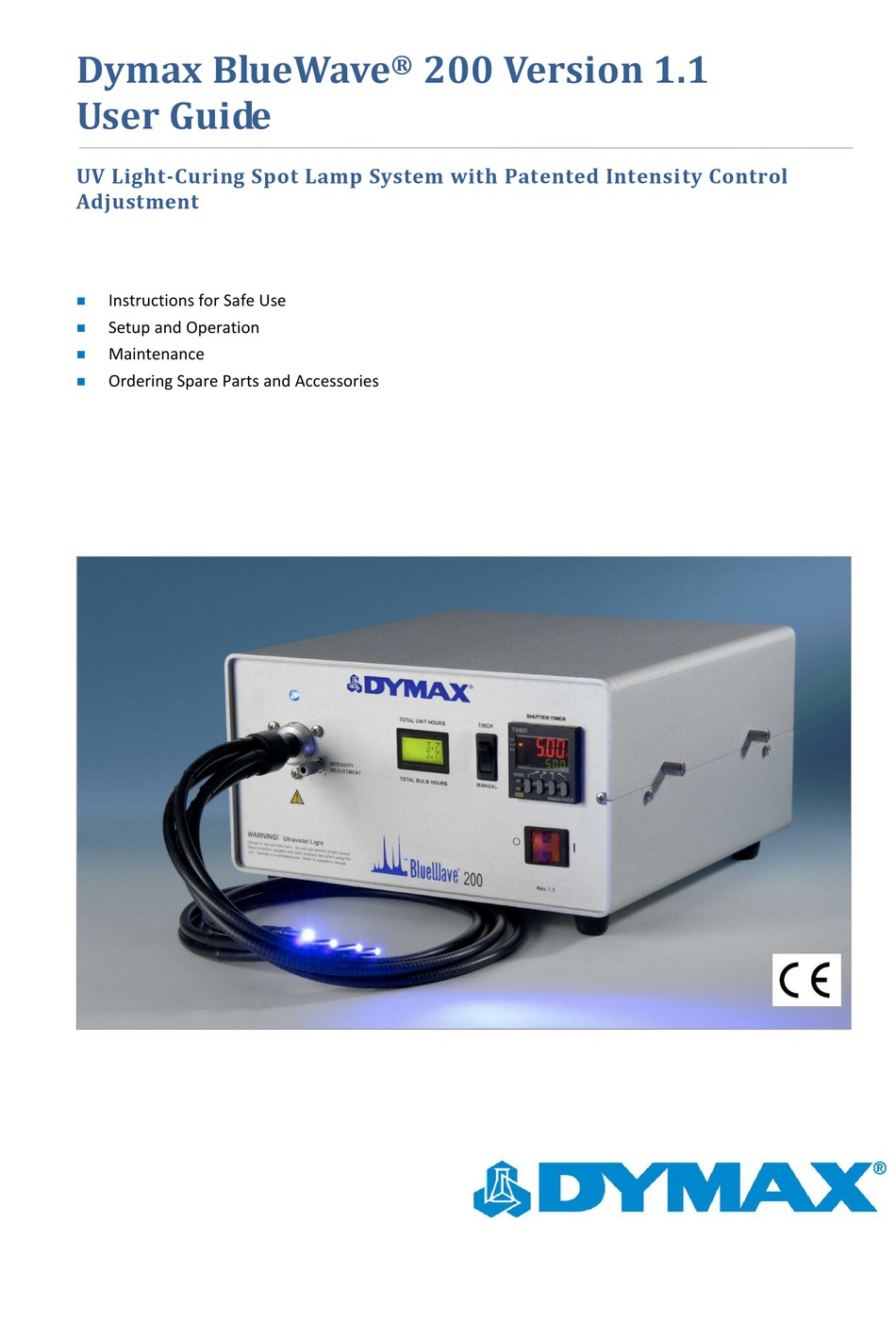 DYMAX BLUEWAVE 200 USER MANUAL Pdf Download ManualsLib