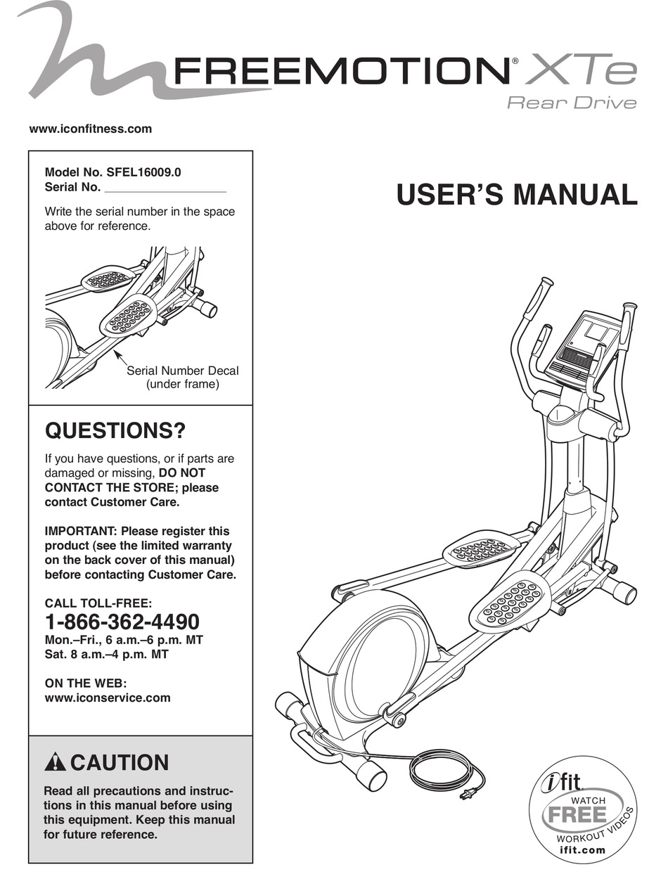 Nordictrack e 9.0 discount z elliptical manual