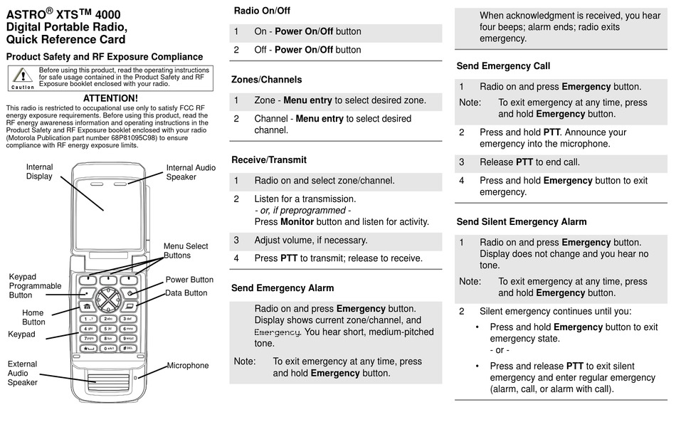MOTOROLA ASTRO XTS 4000 USER MANUAL Pdf Download ManualsLib