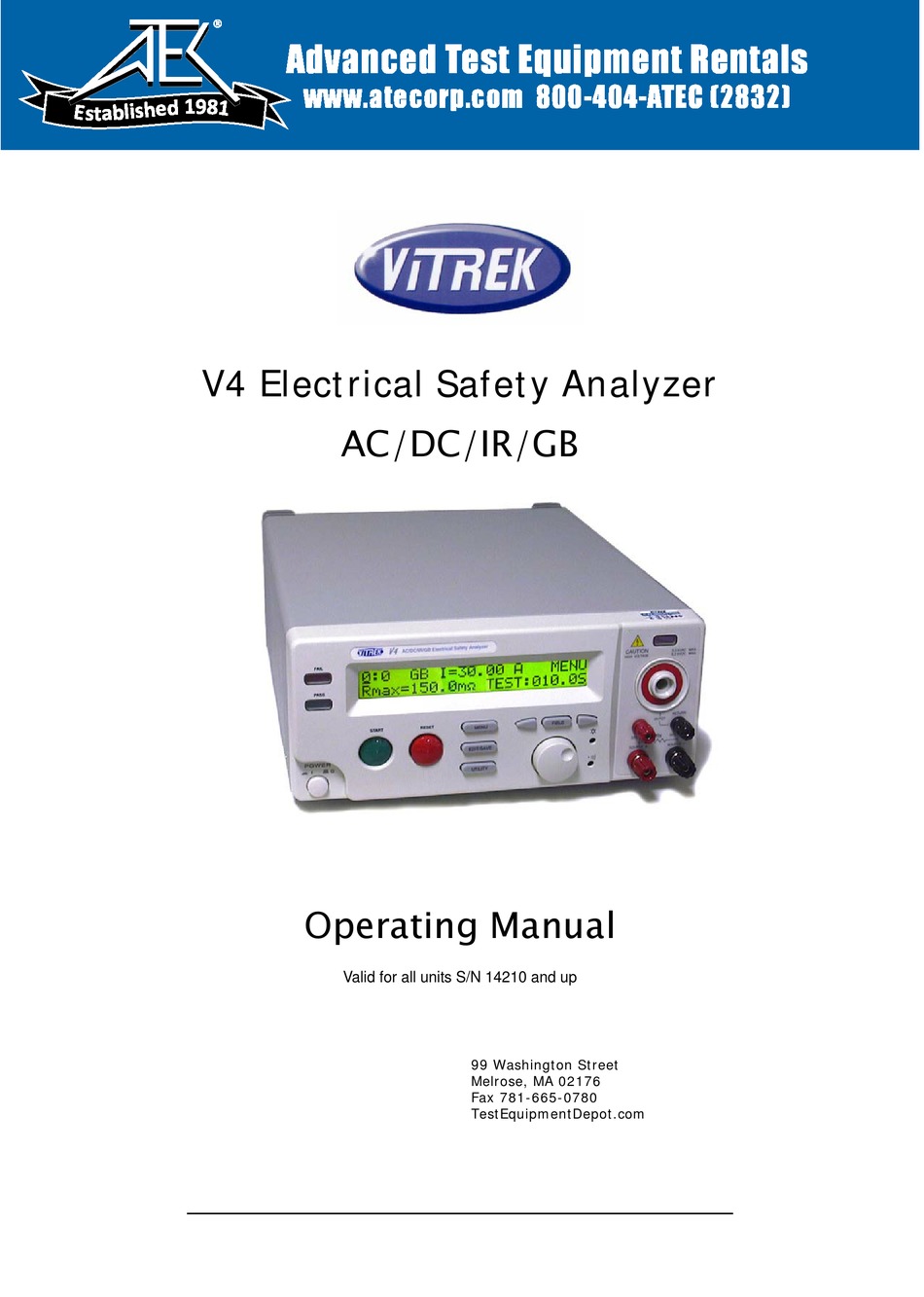 VITREK V4 OPERATING MANUAL Pdf Download | ManualsLib