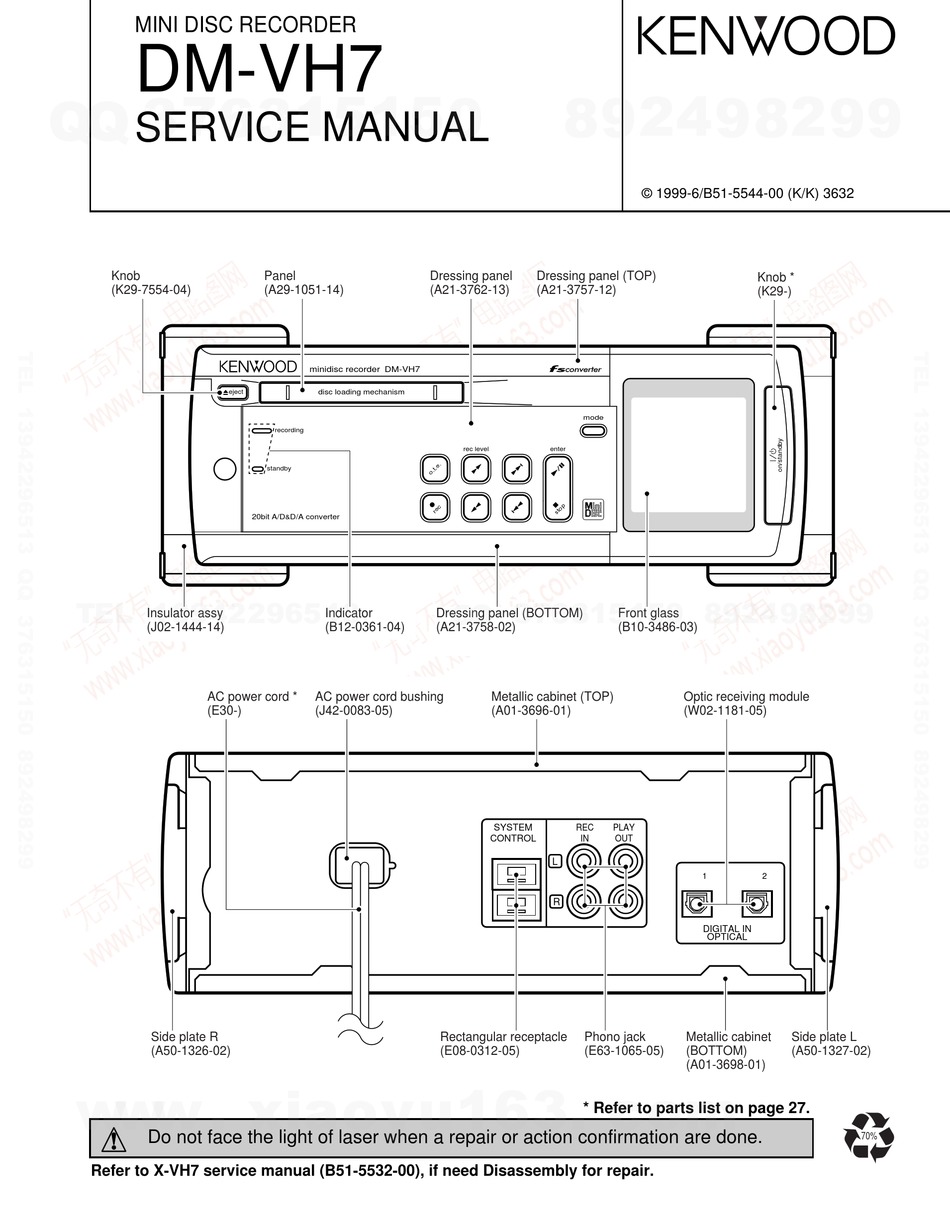 Kenwood Dm Vh7 Service Manual Pdf Download Manualslib