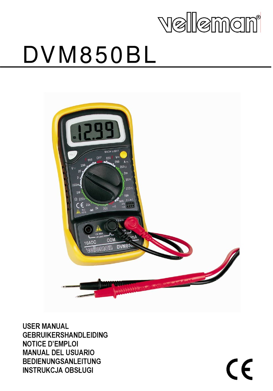 VELLEMAN DVM850BL USER MANUAL Pdf Download ManualsLib