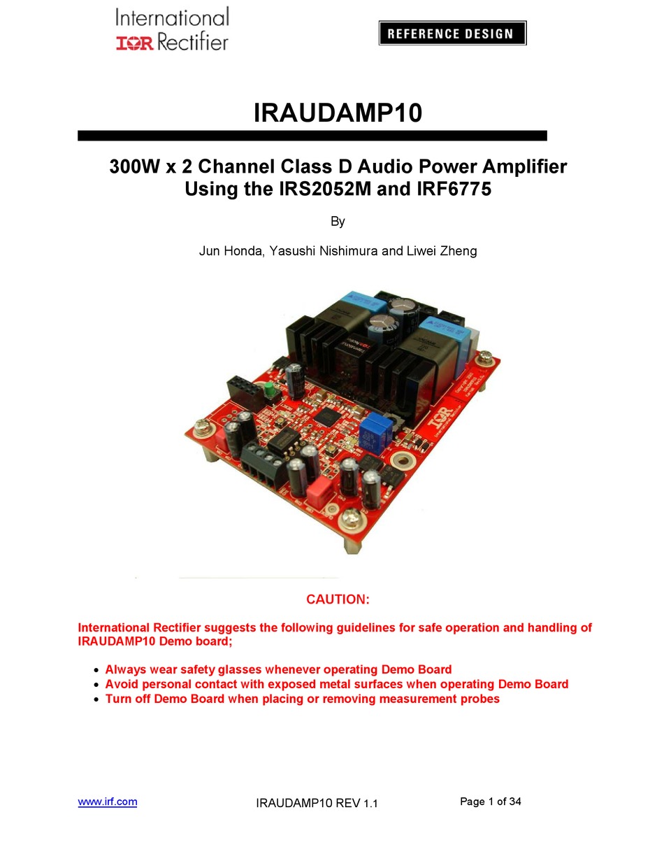 INTERNATIONAL RECTIFIER IRAUDAMP10 REFERENCE MANUAL Pdf Download