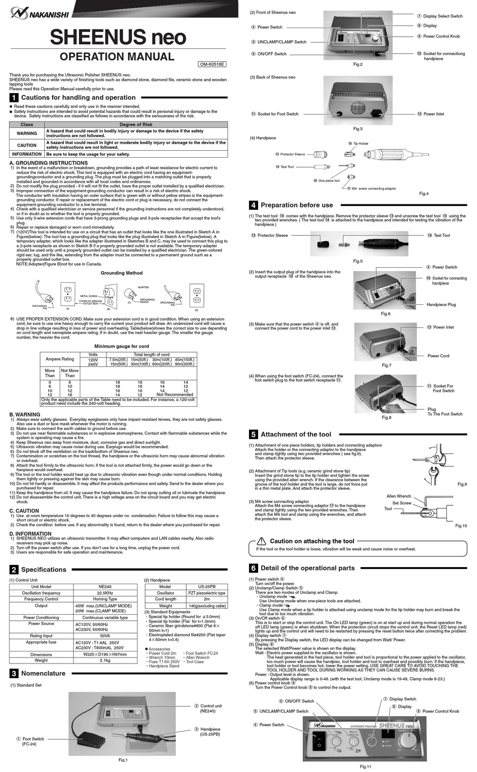 NAKANISHI SHEENUS NEO OPERATION MANUAL Pdf Download | ManualsLib