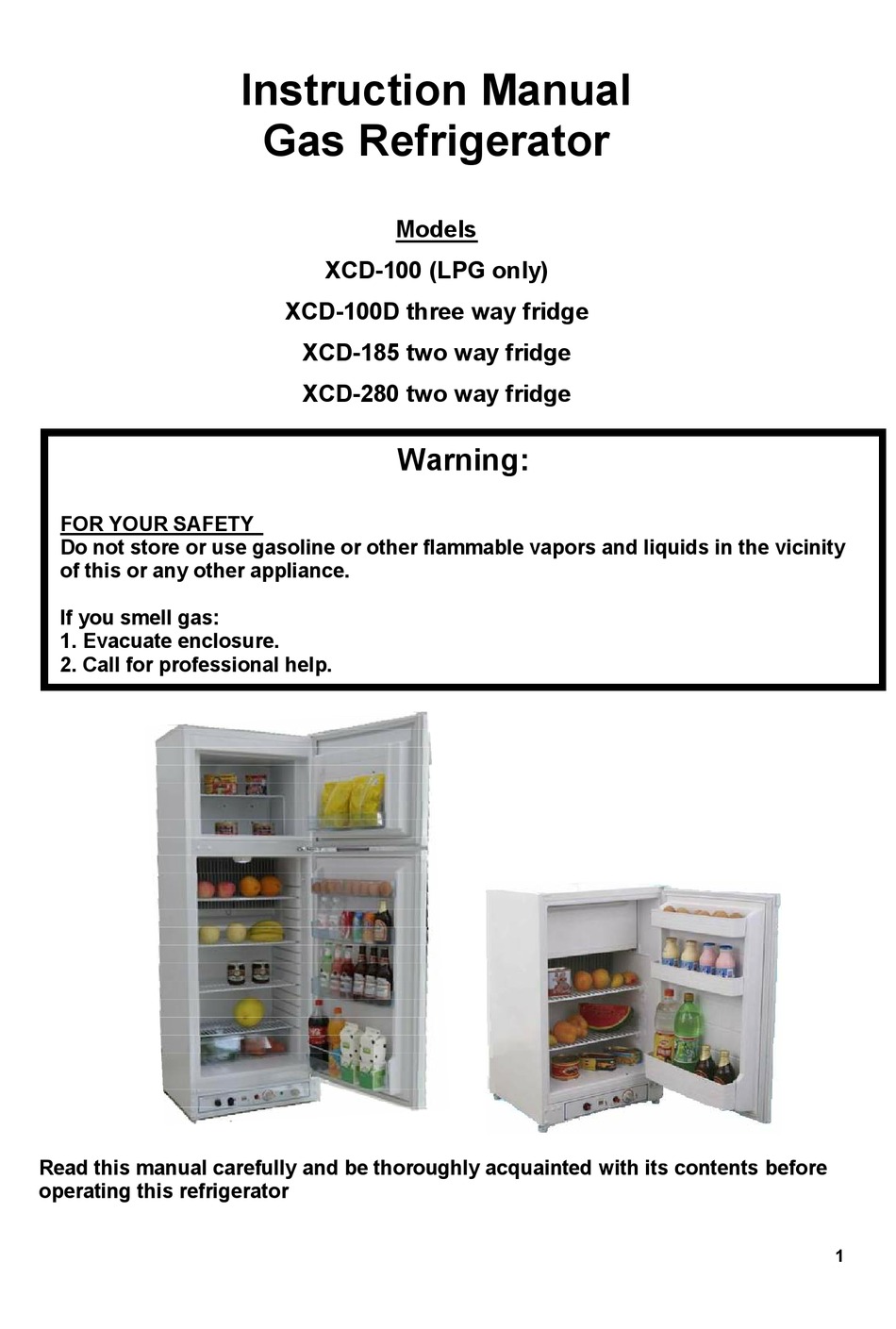 BUSHMAN XCD-100 Gaskühlschrank Bedienungsanleitung