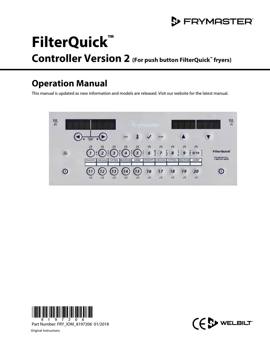 FRYMASTER FILTERQUICK VERSION 2 OPERATION MANUAL Pdf Download | ManualsLib