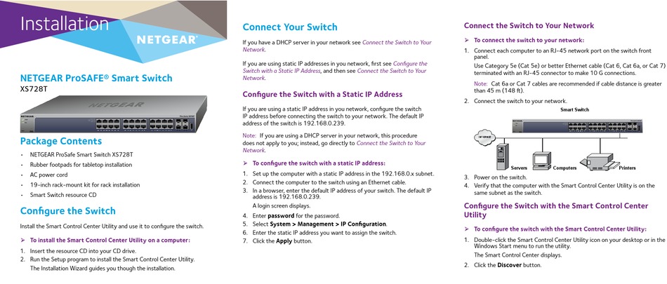 NETGEAR PROSAFE XS728T INSTALLATION MANUAL Pdf Download ManualsLib