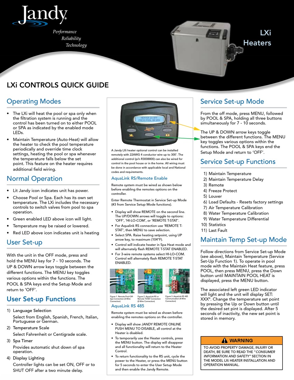 JANDY LXI QUICK MANUAL Pdf Download ManualsLib
