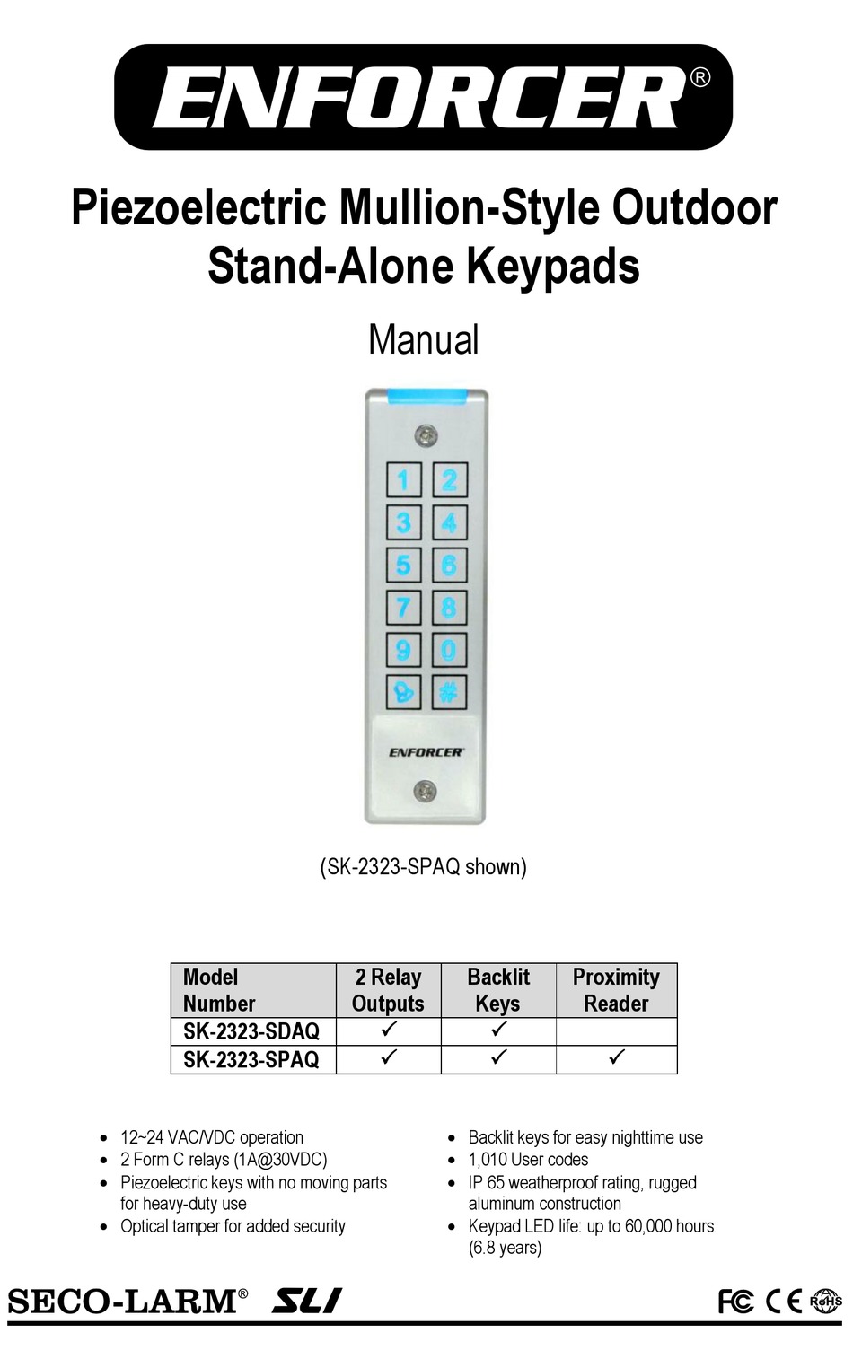 Enforcer Sk 2323 Sdaq Manual Pdf Download Manualslib