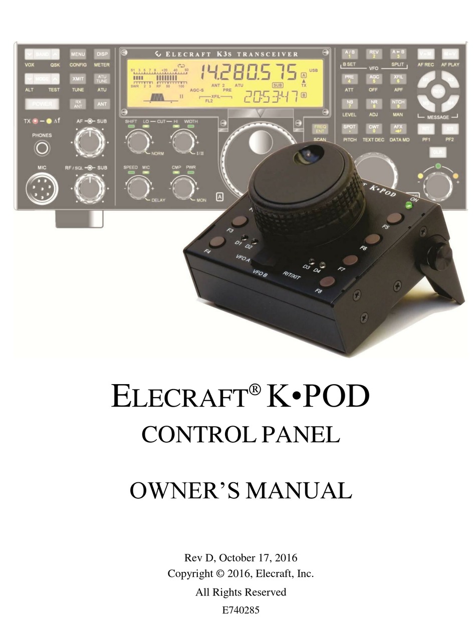 ELECRAFT KPOD OWNER'S MANUAL Pdf Download ManualsLib