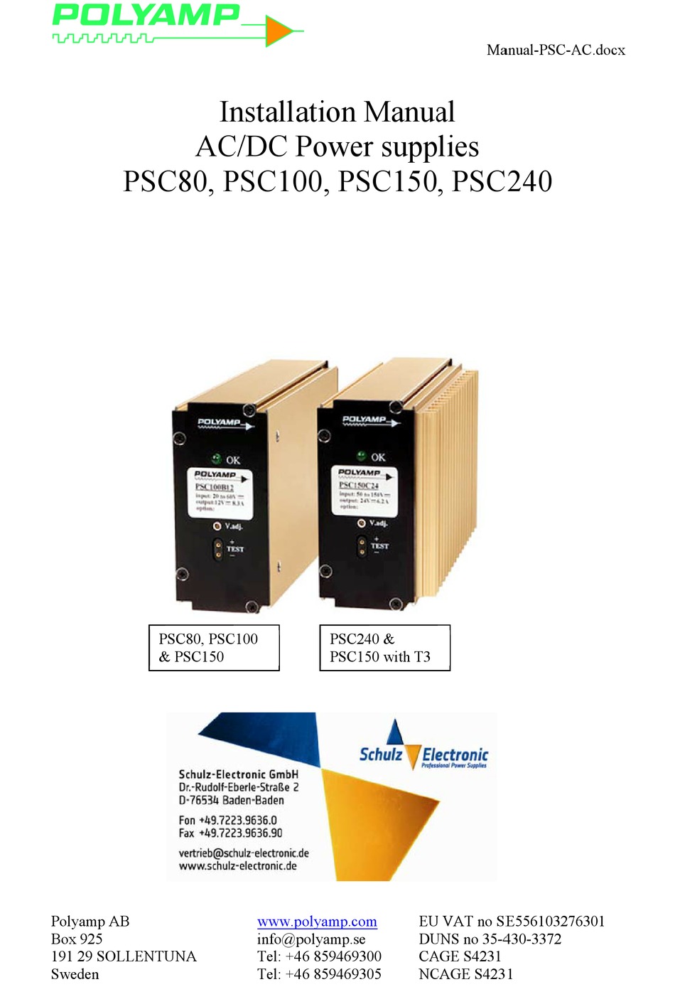 POLYAMP PSC80 INSTALLATION MANUAL Pdf Download | ManualsLib