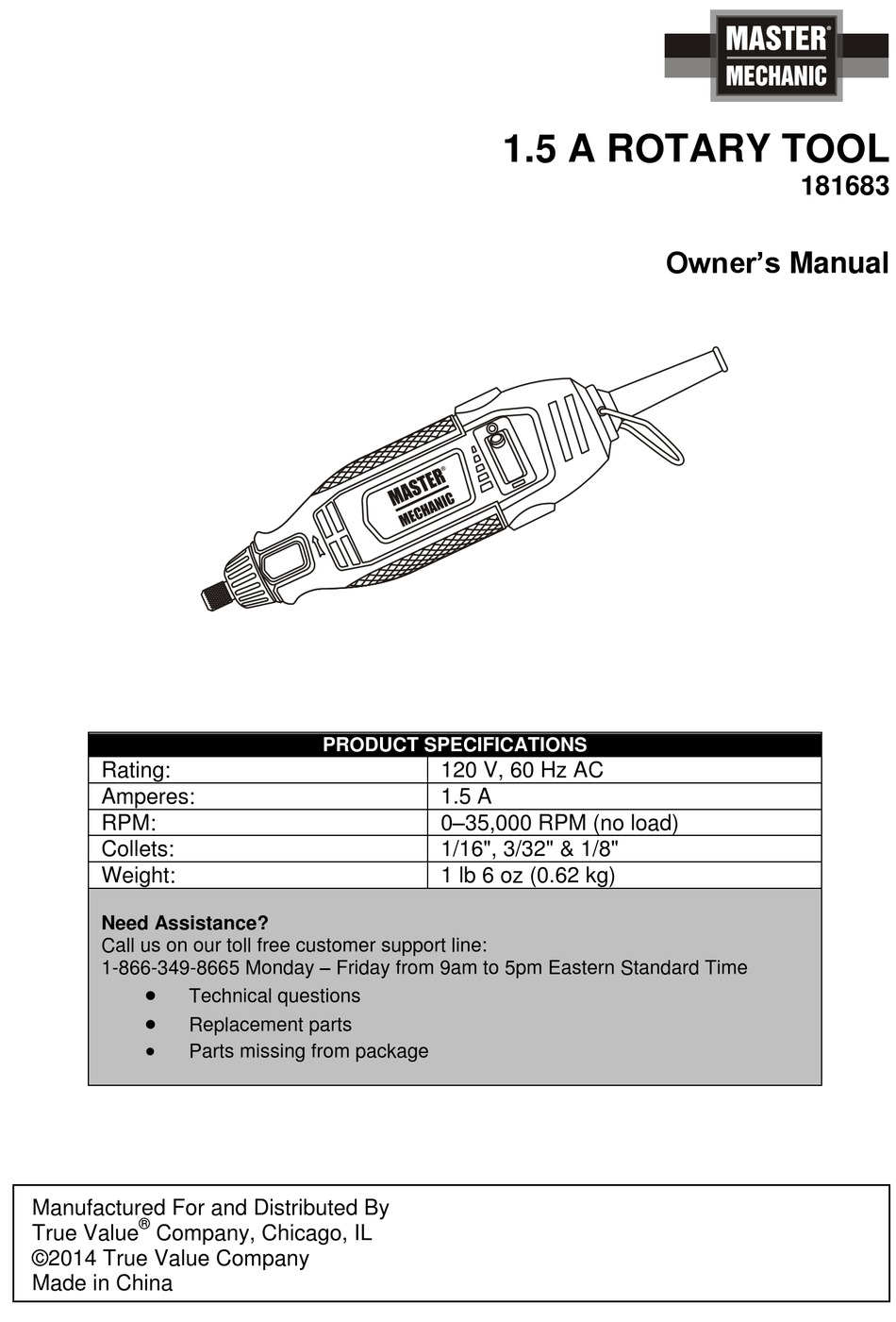 Master mechanic deals rotary tool