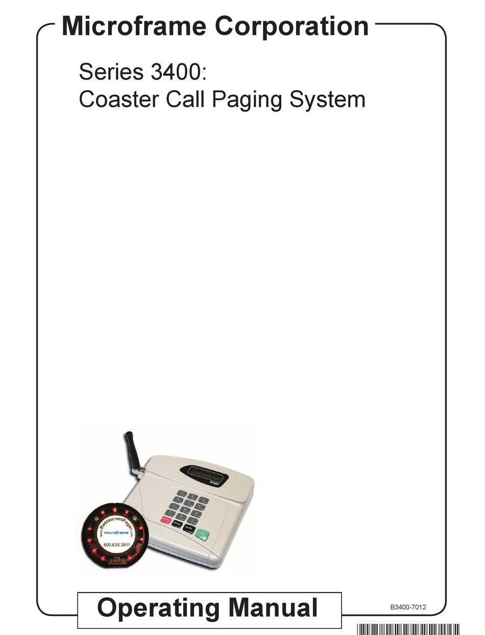 Microframe Corporation 3400 Series Operating Manual Pdf Download Manualslib 9914