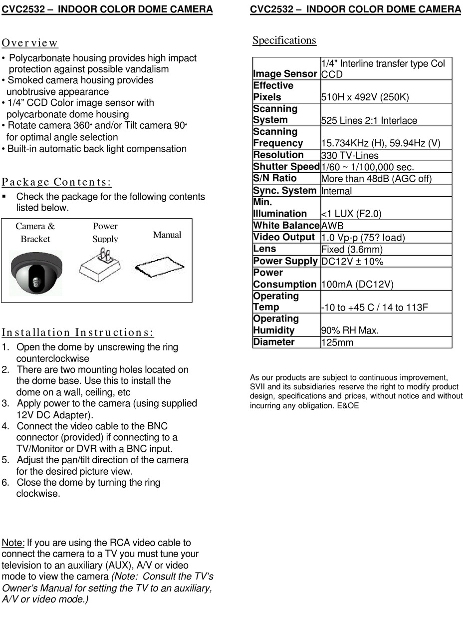 LOREX CVC2532 INSTALLATION INSTRUCTIONS Pdf Download | ManualsLib