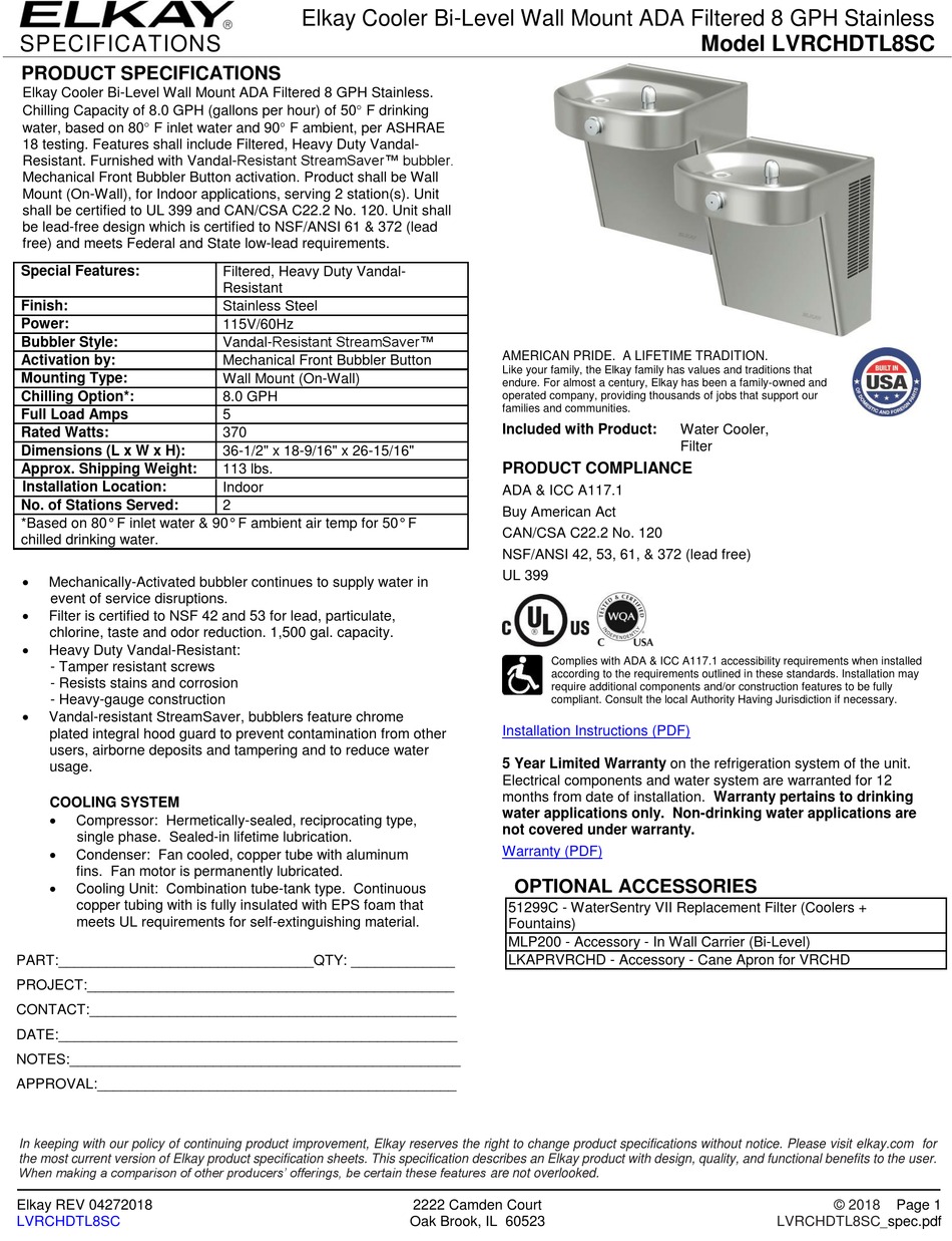 Elkay Lzs8wslp Service Manual