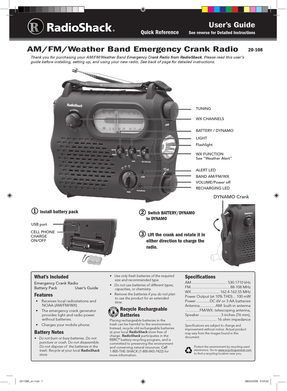 RADIO SHACK 20-108 USER MANUAL Pdf Download | ManualsLib