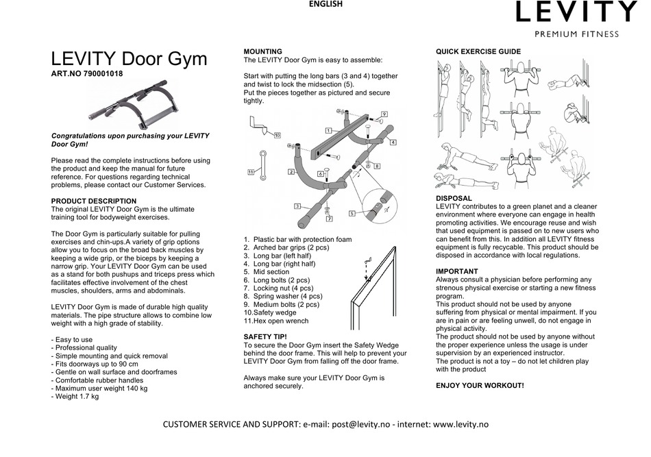 LEVITY 790001018 USER MANUAL Pdf Download ManualsLib