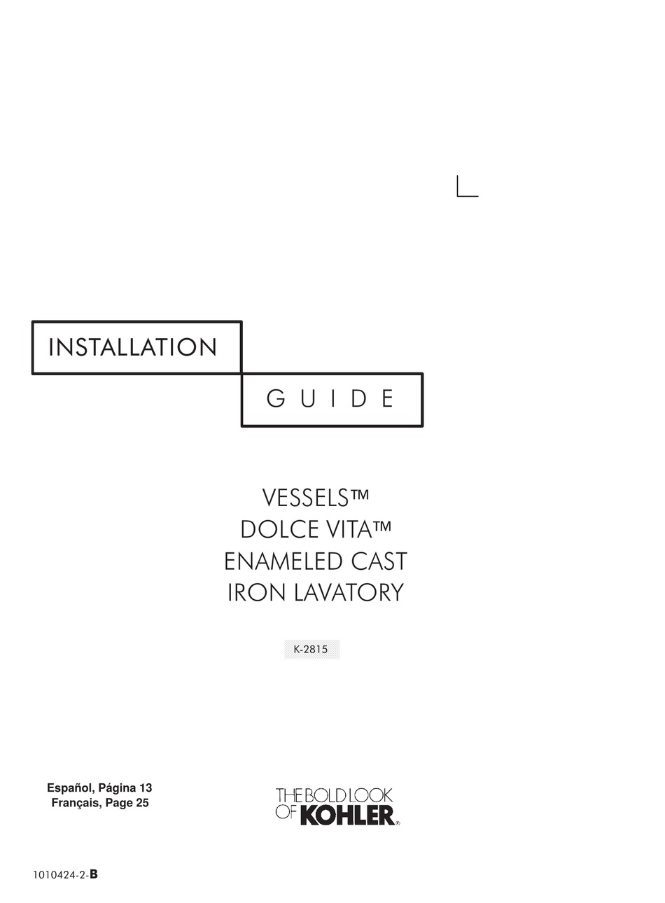 KOHLER VESSELS INSTALLATION MANUAL Pdf Download ManualsLib   1 Vessels 