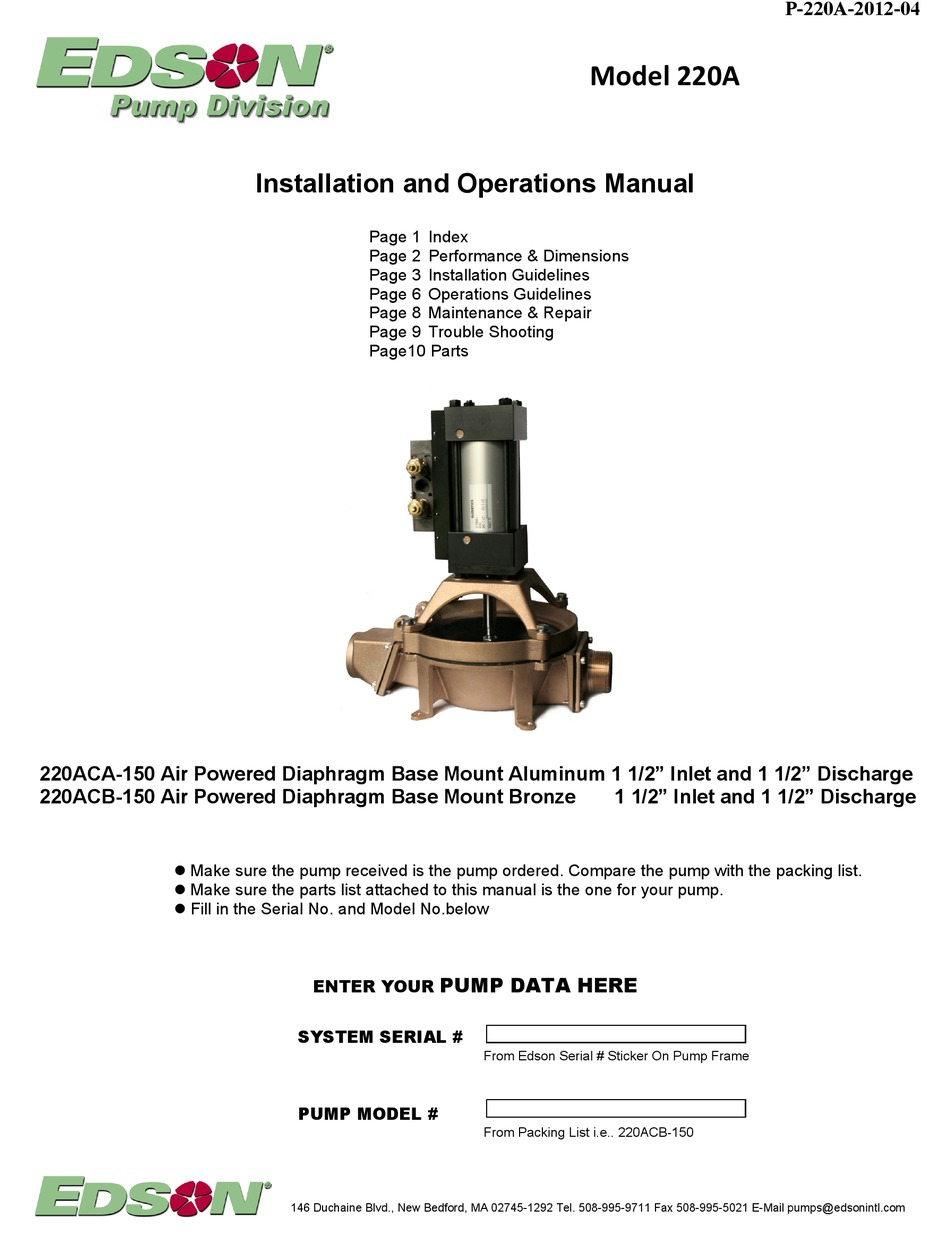 EDSON 220A SERIES OPERATION MANUAL Pdf Download | ManualsLib