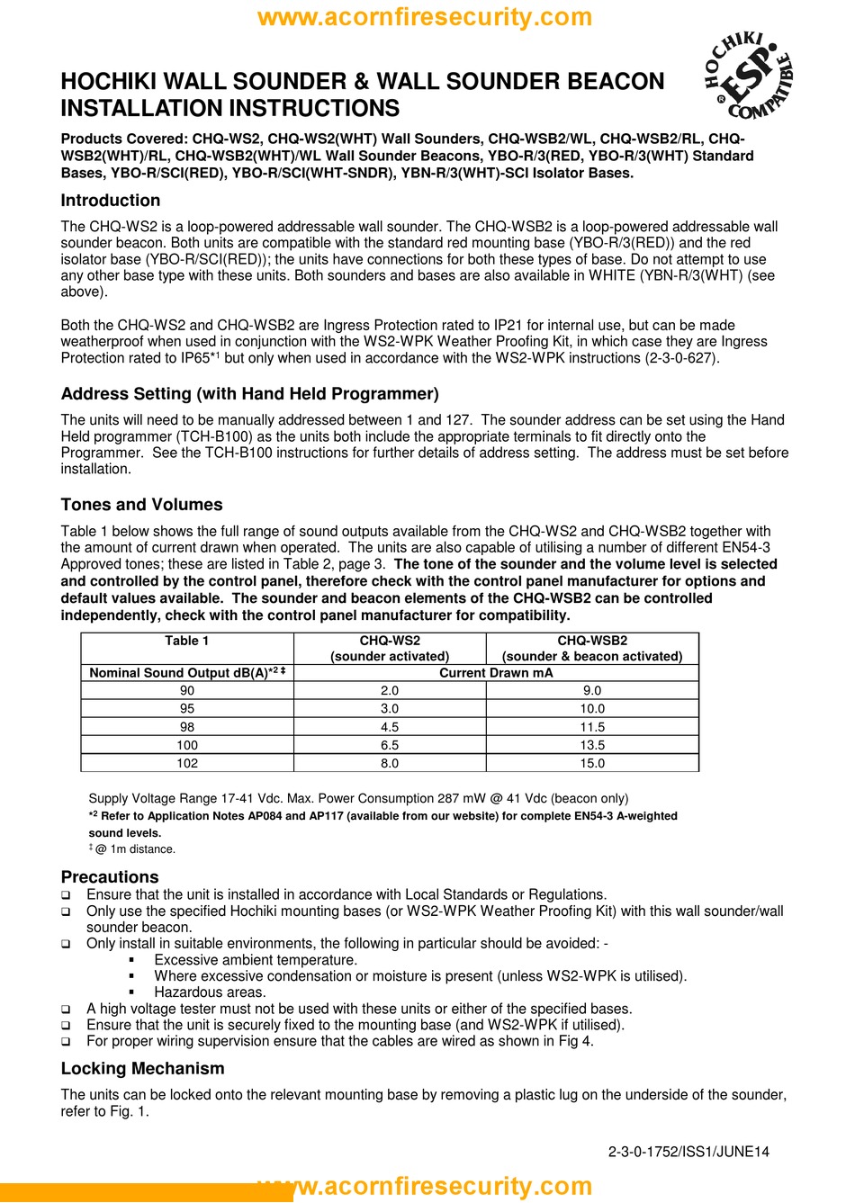 Hochiki Chq Ws2wht Installation Instructions Pdf Download Manualslib 8947