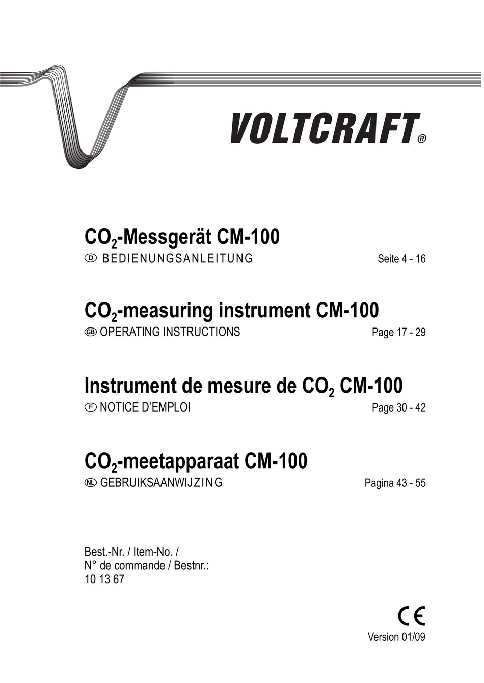 VOLTCRAFT CM-100 OPERATING INSTRUCTIONS MANUAL Pdf Download | ManualsLib