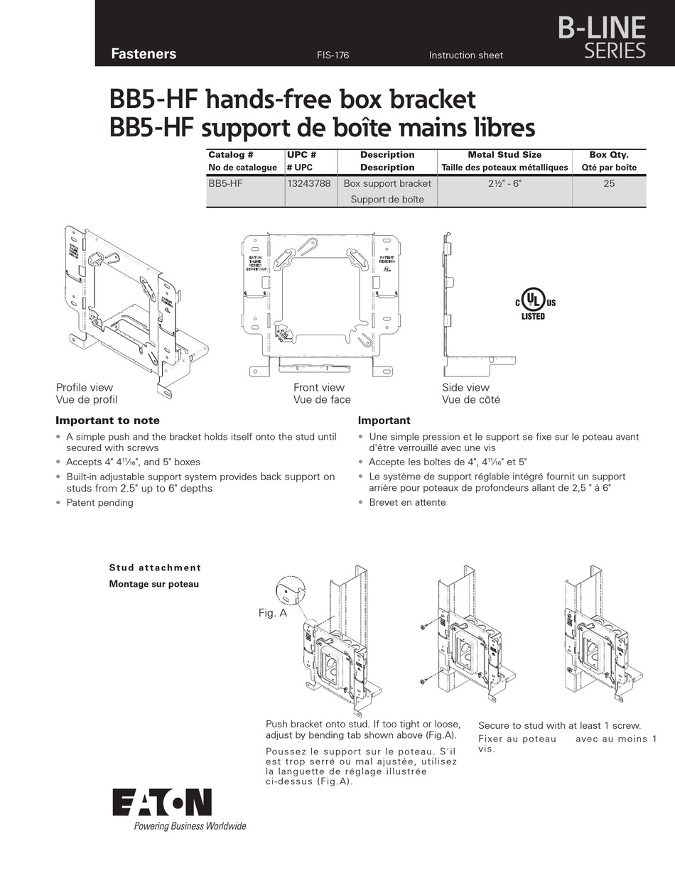 EATON B SERIES TV MOUNT MANUAL | ManualsLib