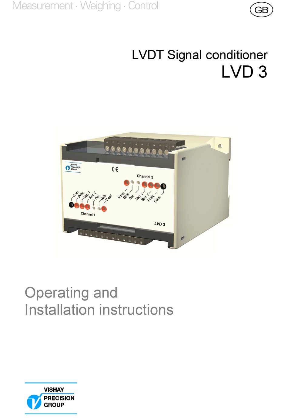 VISHAY PRECISION GROUP LVDT OPERATING AND INSTALLATION INSTRUCTIONS Pdf ...