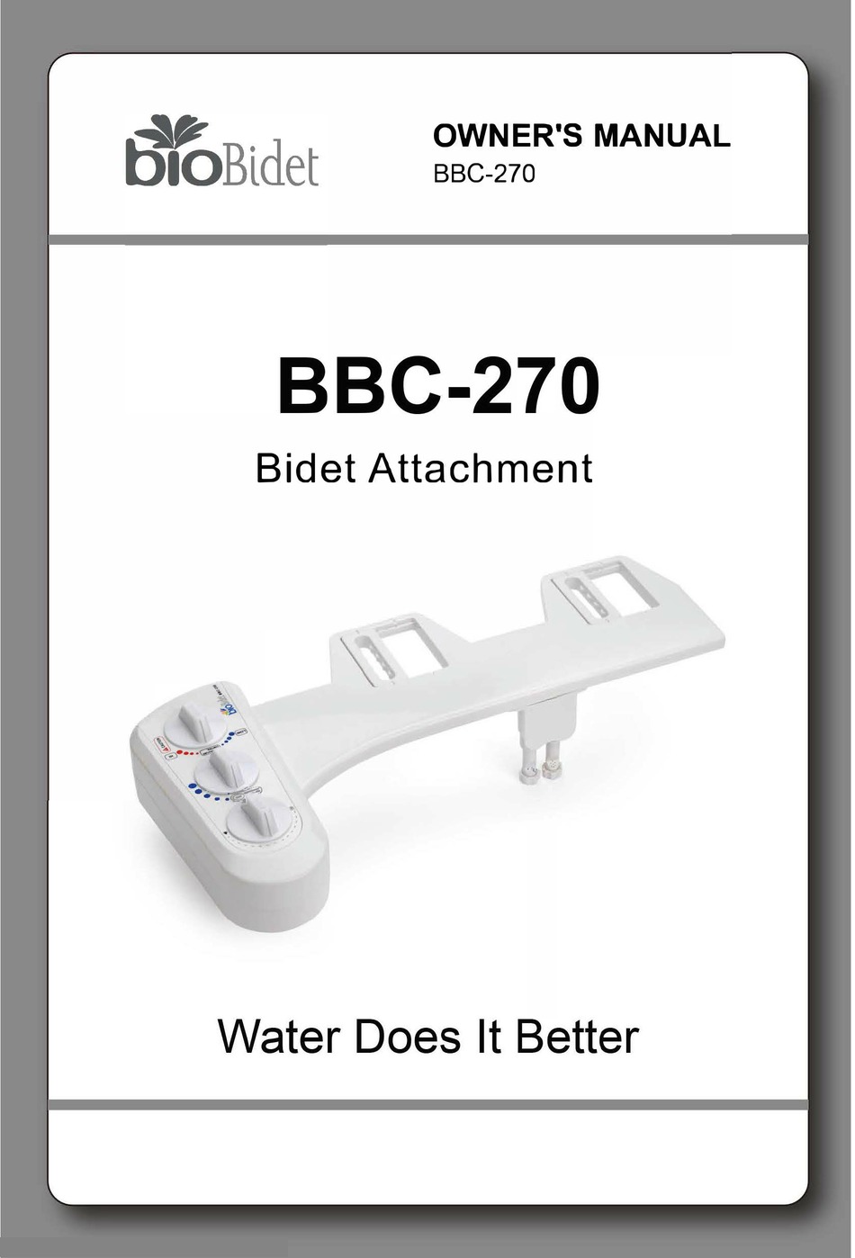 BIOBIDET BBC-270 OWNER'S MANUAL Pdf Download | ManualsLib