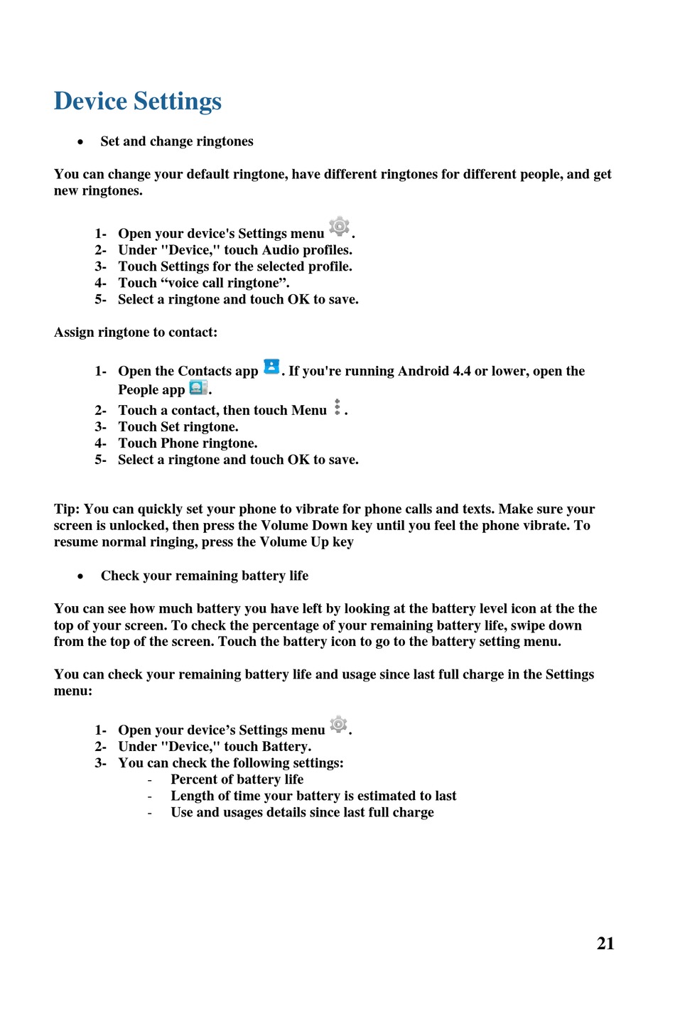 Device Settings - Figo F50G Manual Book [Page 22] | ManualsLib