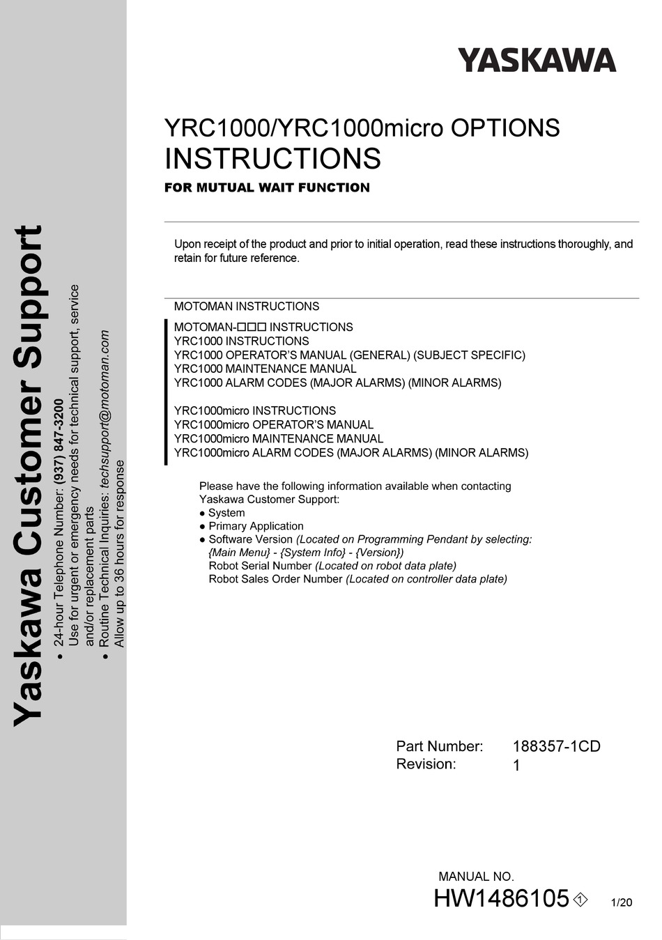 YASKAWA YRC1000 INSTRUCTIONS MANUAL Pdf Download | ManualsLib