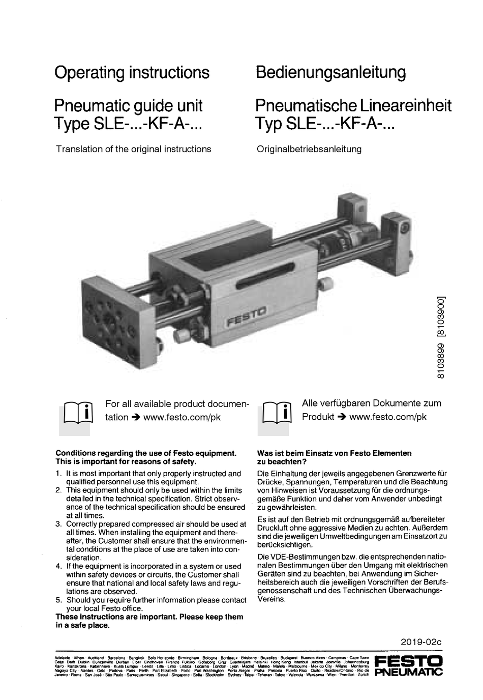 FESTO SLE-KF-A SERIES OPERATING INSTRUCTIONS MANUAL Pdf Download ...