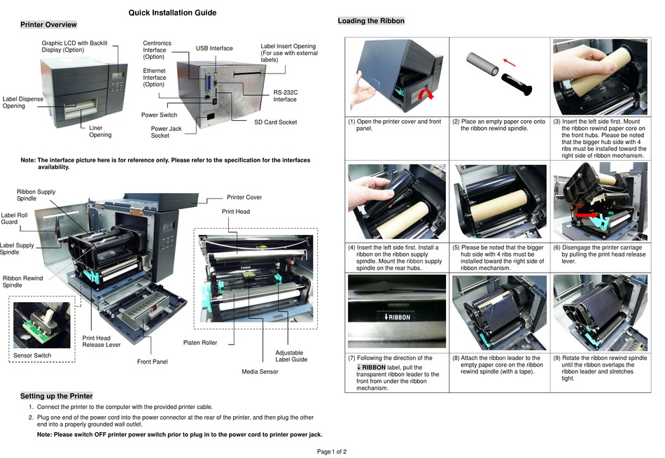 Tsc Ttp 244m Pro Series Quick Installation Manual Pdf Download 